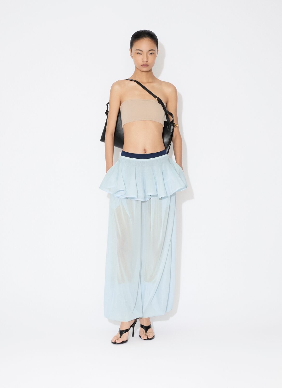 KNIT PEPLUM PANTS ALAÏA LIGHT GREEN KNIT PEPLUM PANTS